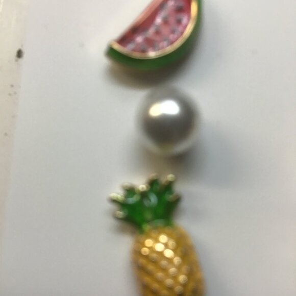 Betsey Johnson 3 Pair Fruit and Bug Earrings - Picture 2 of 4